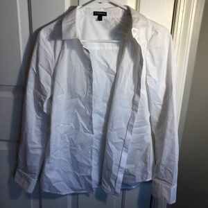 White button up t-shirt